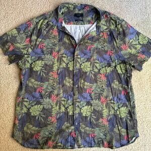 Vince Mens XXL Classic Fit Tropical Vacation Short Sleeve Button Down Shirt